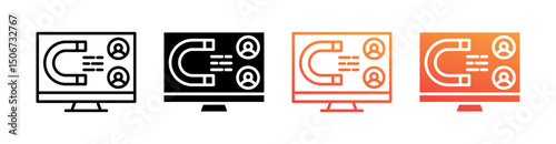 User Engagement Multi Style Icon Set Vector 