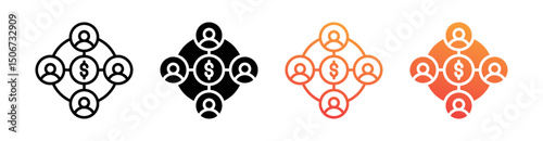 Affiliate Marketing Multi Style Icon Set Vector 
