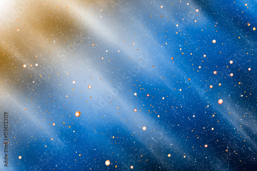 Abstract Cosmic Background with Diagonal Light Streaks and Glowing Particles Displaying Depth.  Generative AI