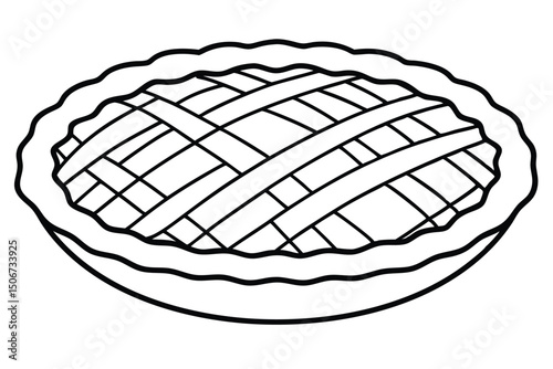 Delicious lattice pie isolated on white background for dessert lovers