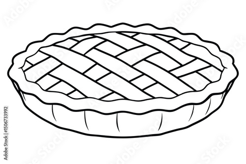 Delicious lattice pie isolated on white background for dessert lovers