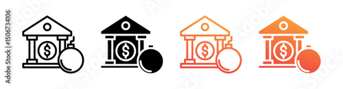 Economic Crisis  Multi Style Icon Set Vector 