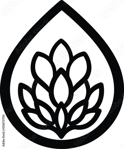 Drop flower logo design vector illustration for spa beauty nature aromatherapy and essential oils