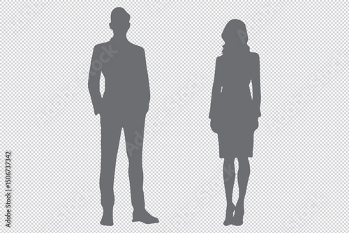 Vector Illustration Businessman Silhouette, A vector illustration of a silhouette businessman and businesswoman in a modern and sleek style. Perfect for business and corporate-themed designs EPS 10