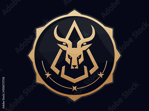 viking Circular badge with A stylized Valhalla theme overlay icon inside
