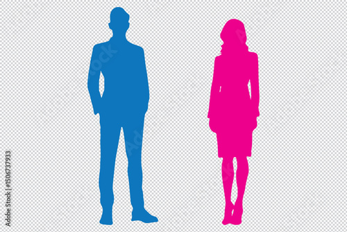 Vector Illustration Businessman Silhouette, A vector illustration of a silhouette businessman and businesswoman in a modern and sleek style. Perfect for business and corporate-themed designs EPS 10