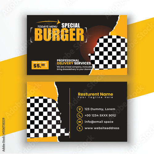 Food and restaurant  premium vector Business card or visiting card template design