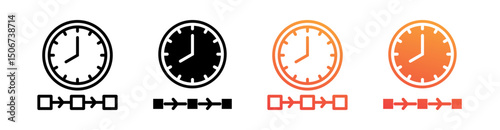 Timing Multi Style Icon Set Vector 