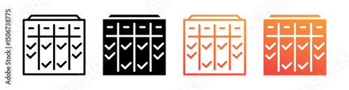 Task Multi Style Icon Set Vector 