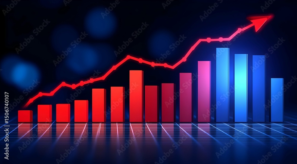 custom made wallpaper toronto digitalGrowing Business Graph With Red And Blue Bars