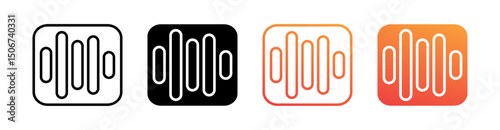 Voice Message Multi Style Icon Set Vector 