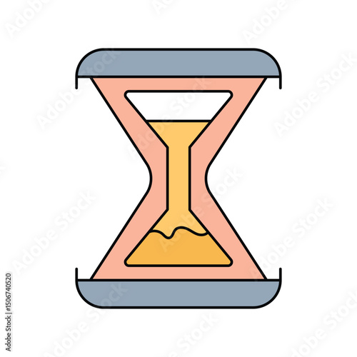 hourglass lineal colorline icon with white background vector stock illustration