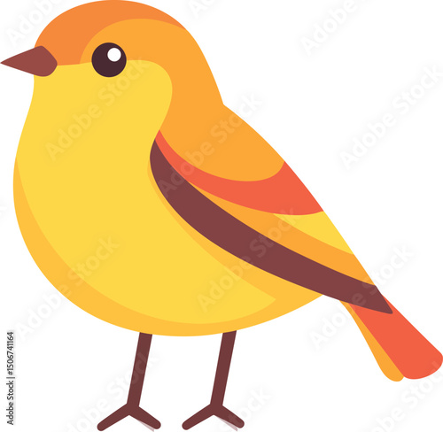 Isolated yellow bird illustration vector graphic design cute bird drawing cartoon bird clip art image stock photo