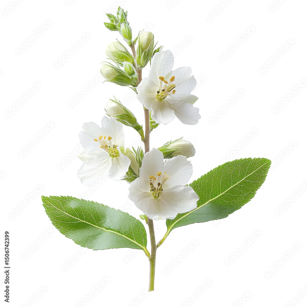 Fototapeta premium deutzia flower branch on white background