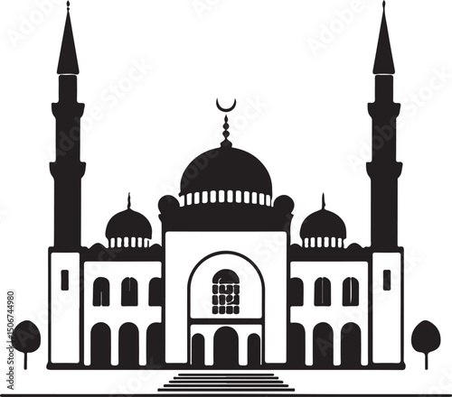 Mosque silhouette illustration vector design