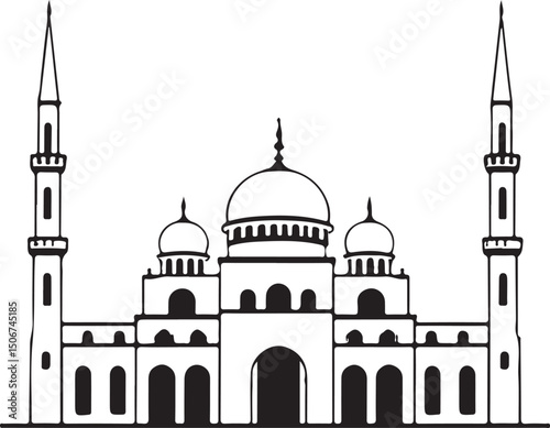 Mosque silhouette illustration vector design