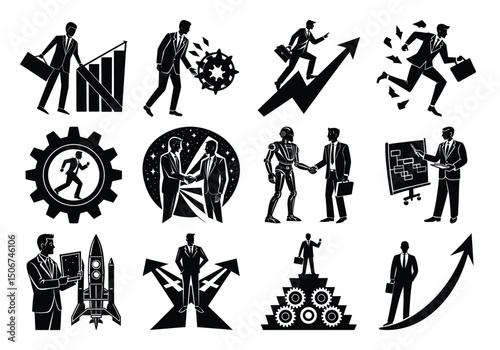 Businessmen silhouettes 
