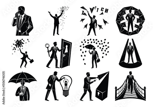 Businessmen silhouettes 