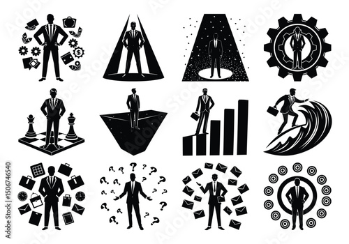 Businessmen silhouettes 