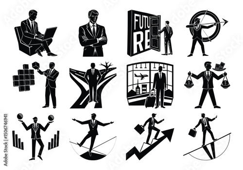 Businessmen silhouettes 