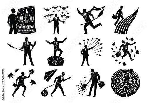 Businessmen silhouettes 