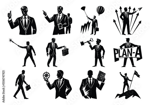Businessmen silhouettes 