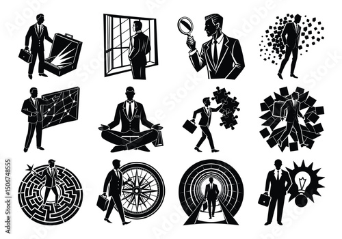Businessmen silhouettes 