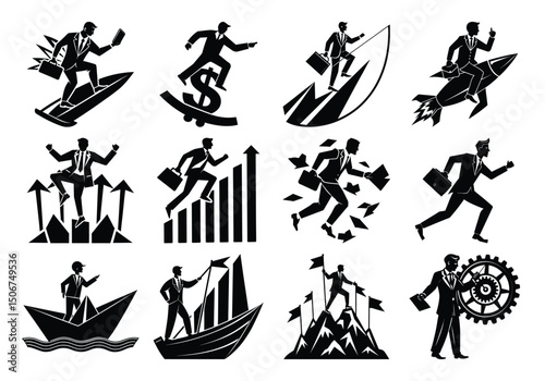 Businessmen silhouettes 
