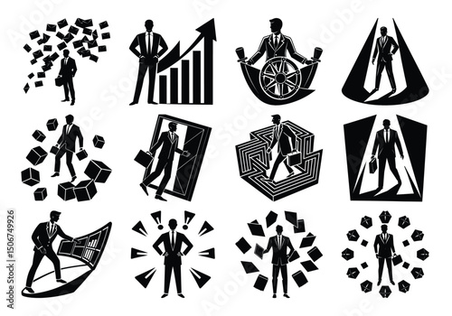 Businessmen silhouettes 