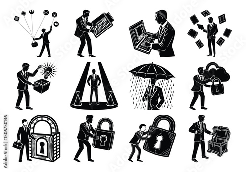Businessmen silhouettes 