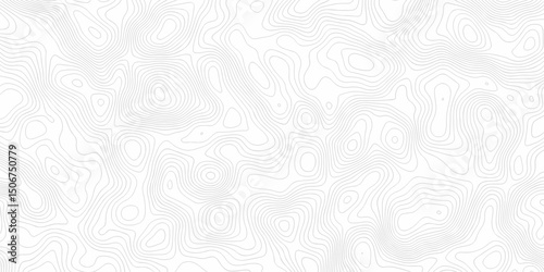 Topographic map patterns. White wave paper curved reliefs abstract background. Black and white lines seamless Topographic map patterns. Vintage outdoors style. Contours map background. 
