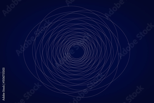 Multiple thin concentric ellipses converging to the center, creating an optical depth effect. White lines on a blue background. Ideal for UI design, backgrounds, and scientific illustrations.