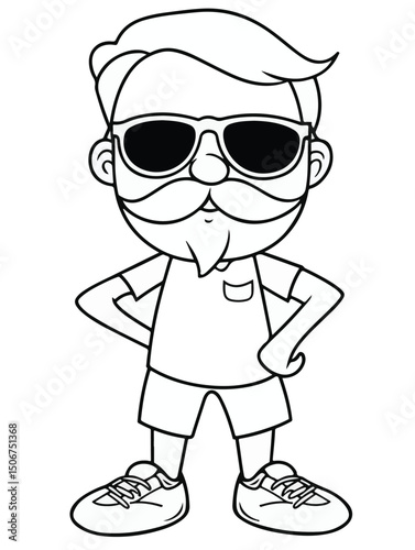 Cool Dad with Mustache – Father’s Day Coloring Page

