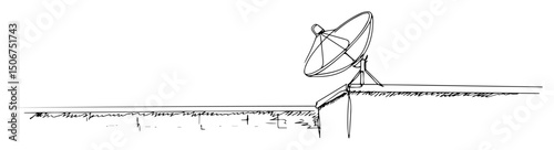 satellite dish in barren landscape climate message