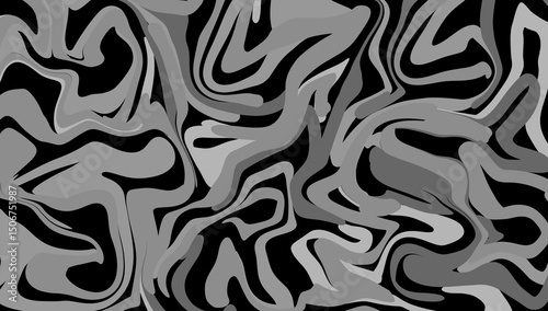 Abstract black and gray swirl marble pattern background design