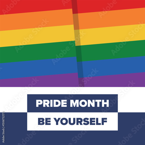 LGBT Pride Month in June. Lesbian Gay Bisexual Transgender. Celebrated annual. LGBT flag. Rainbow love concept. Human rights and tolerance. Poster, card, banner and background. Vector illustration