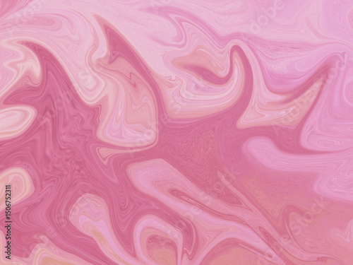 Abstract pink marble texture background with fluid paint swirls