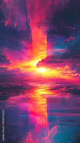 Cloud-filled sky with overhead sunrays, ideal for digital skies, natural light illustrations, and ambient scenic design.