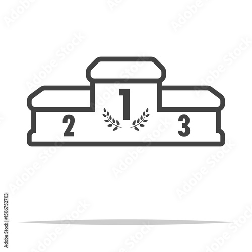 Winner podium stage outline icon transparent vector isolated