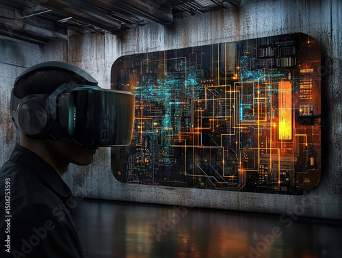 augmented_reality_wall – virtual interface analysis in futuristic environment