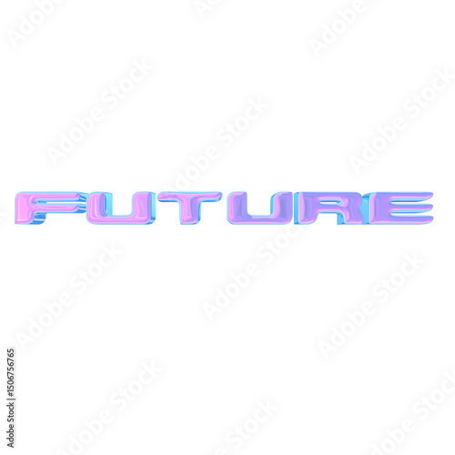 3d render of chrome shape y2k inspired future sign