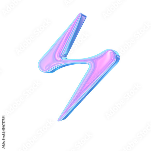 3d render of chrome shape y2k inspired 0020