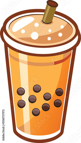 Boba Tea, bubble tea Logo vector illustration