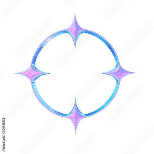 3d render of chrome shape y2k inspired target