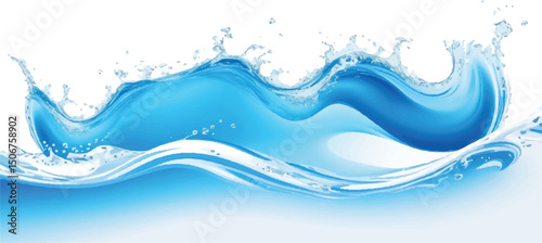 Minimalist Blue and White water ocean Abstract Wave Design with a Soft Gradient Curve, Perfect for Corporate Flyers, Presentations, and Websites
