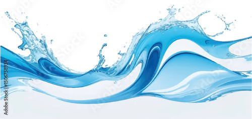 Minimalist Blue and White water ocean Abstract Wave Design with a Soft Gradient Curve, Perfect for Corporate Flyers, Presentations, and Websites
