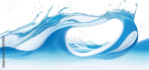 Elegant Blue Gradient water ocean Curve Shape Background with Smooth Flowing Lines and Space for Your Text, Ideal for Business Marketing Materials
