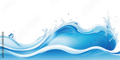 Elegant Blue Gradient water ocean Curve Shape Background with Smooth Flowing Lines and Space for Your Text, Ideal for Business Marketing Materials
