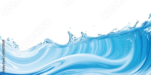 Elegant Blue Gradient water ocean Curve Shape Background with Smooth Flowing Lines and Space for Your Text, Ideal for Business Marketing Materials
