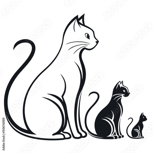 Wallpaper Mural cat vector art illustration silhouette Torontodigital.ca
